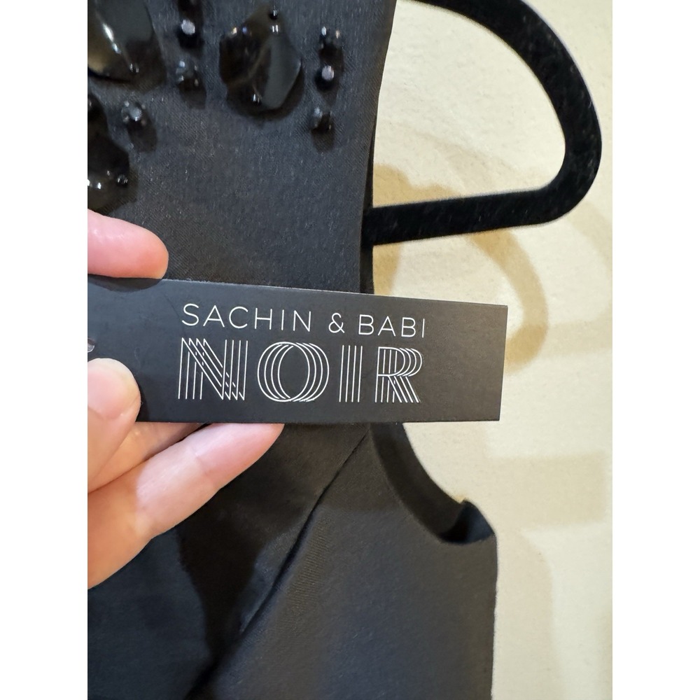 New SACHIN & BABI NOIR Northbook‎ Dress Embellished Jeweled Beaded Onyx Size 10 - Picture 5 of 11